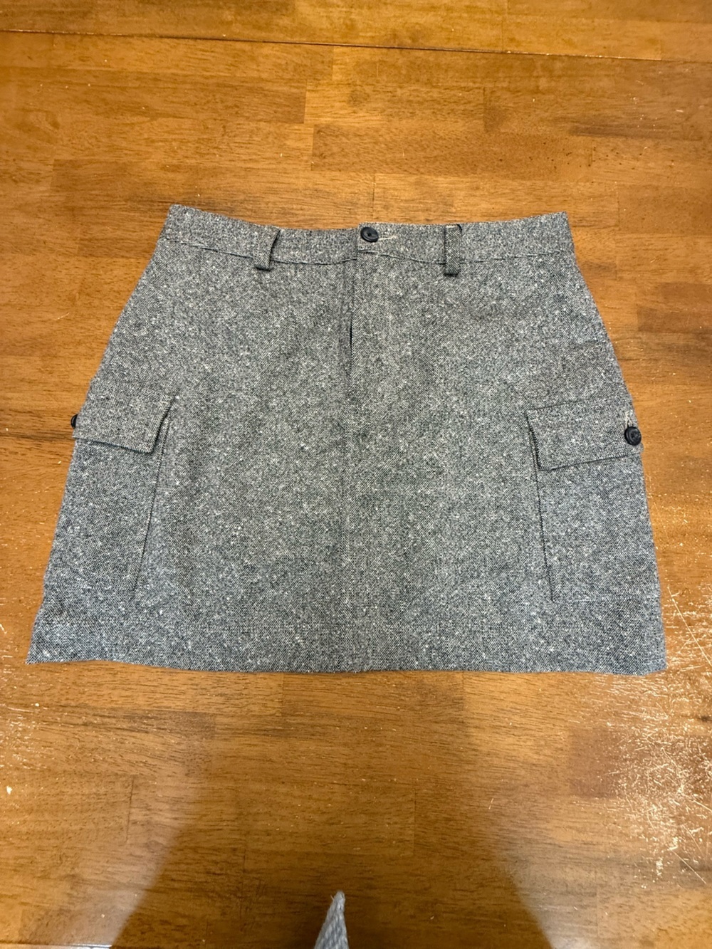 J. Crew Vintage 1997 Black and White Tweed Mini Skirt 10 Blue Label